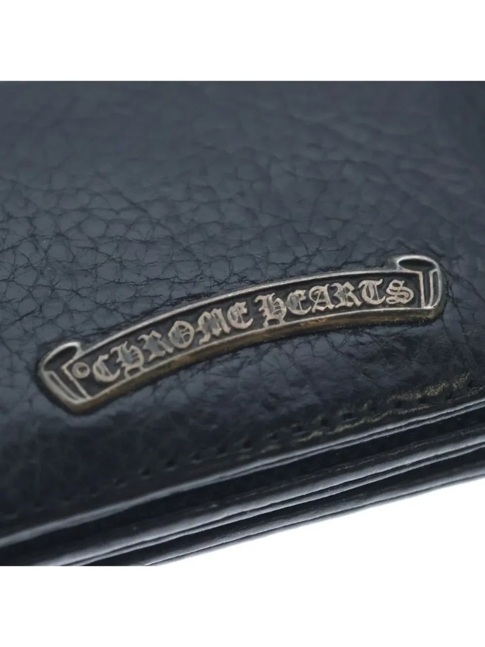 Chrome Hearts Crd Arch Logo Plate 3 Pockets Leather Card Case Black